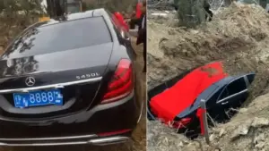 Chôn xe Mercedes tiền tỉ làm đồ tùy táng gây sốc