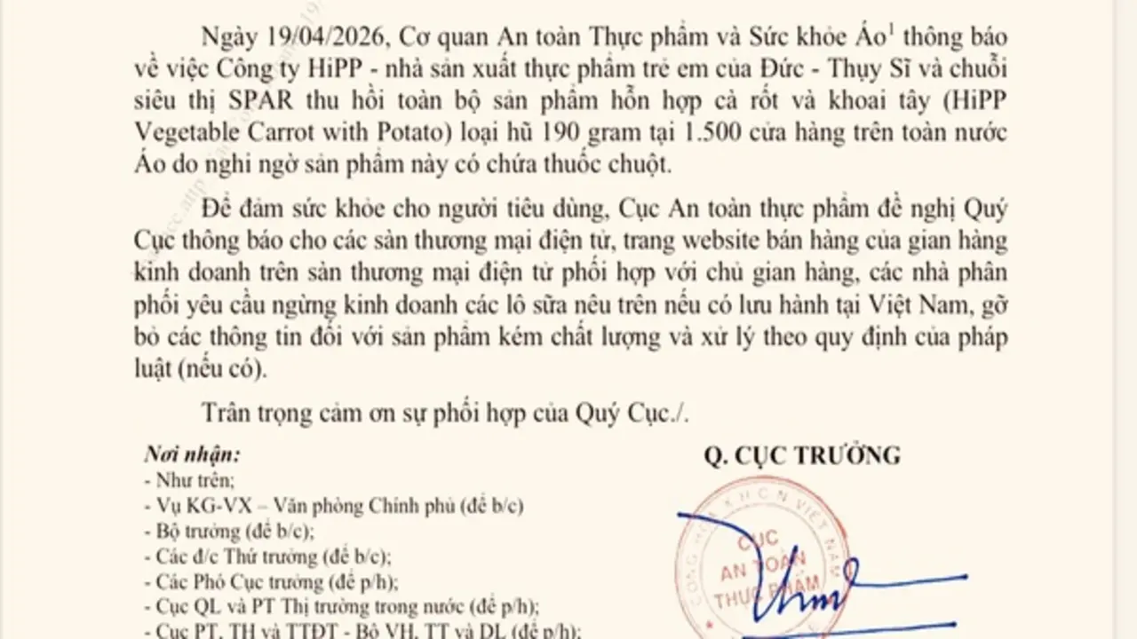 Nghi vấn hũ ăn dặm HiPP chứa thuốc chuột