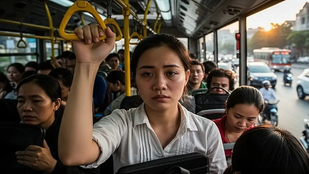 Tiết kiệm tiền nhưng tốn thêm 30 phút khi bỏ xe máy, đi làm bằng xe buýt